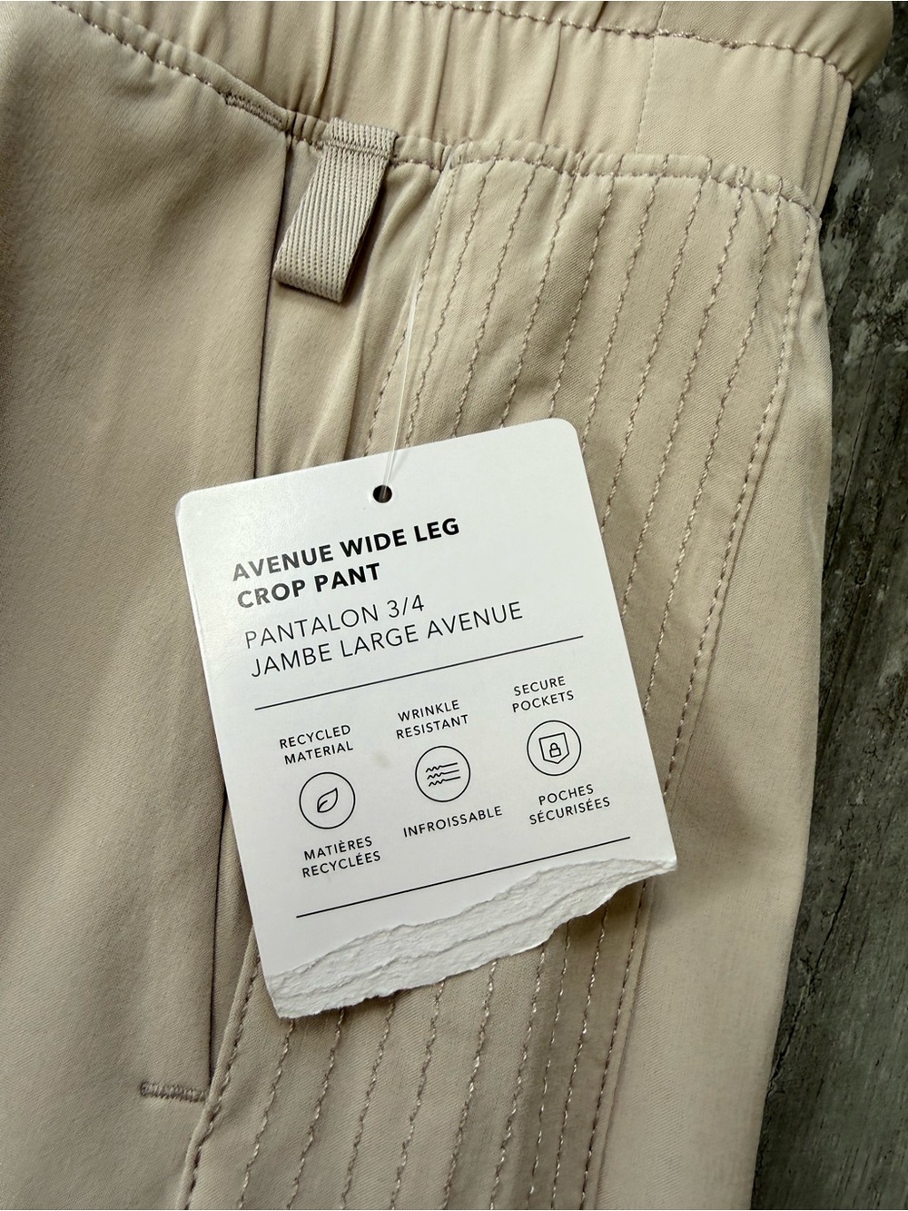 NWT Athleta Avenue Wide Leg Crop Pant 0P Petite Beige Travel Pants - Picture 3 of 12